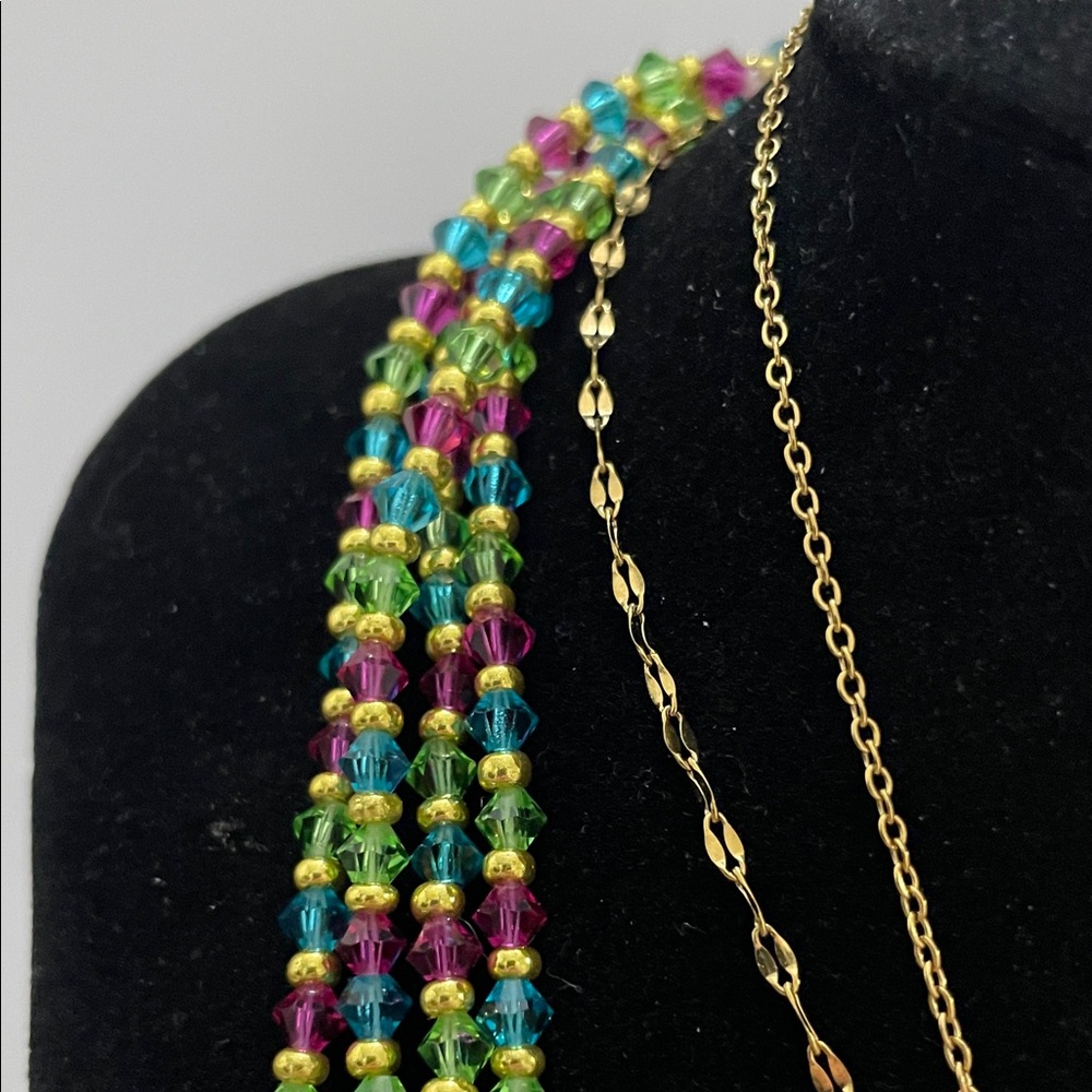 Multicolor Beaded Necklace With Turtle Pendant-224 - image 8
